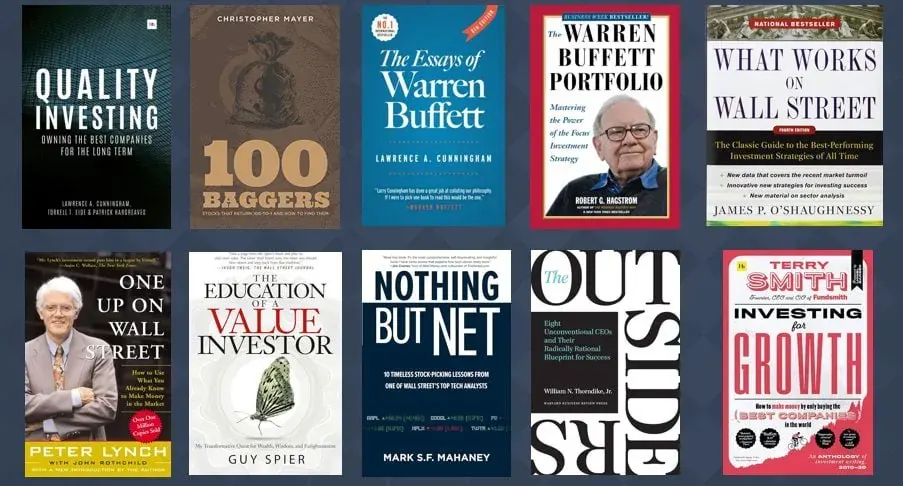 Investing books including Warren Buffett titles as reference for investor materials development Investing books including Warren Buffett titles as reference for investor materials development